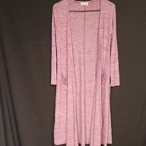 LuLaRoe Sarah Purple Open-Front Cardigan